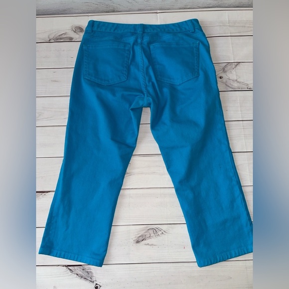 Chaps Blue Ankle Cropped Jeans Straight Leg Size 8 Casual Office School Church - Picture 2 of 6